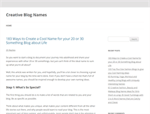 Tablet Screenshot of creativeblognames.com